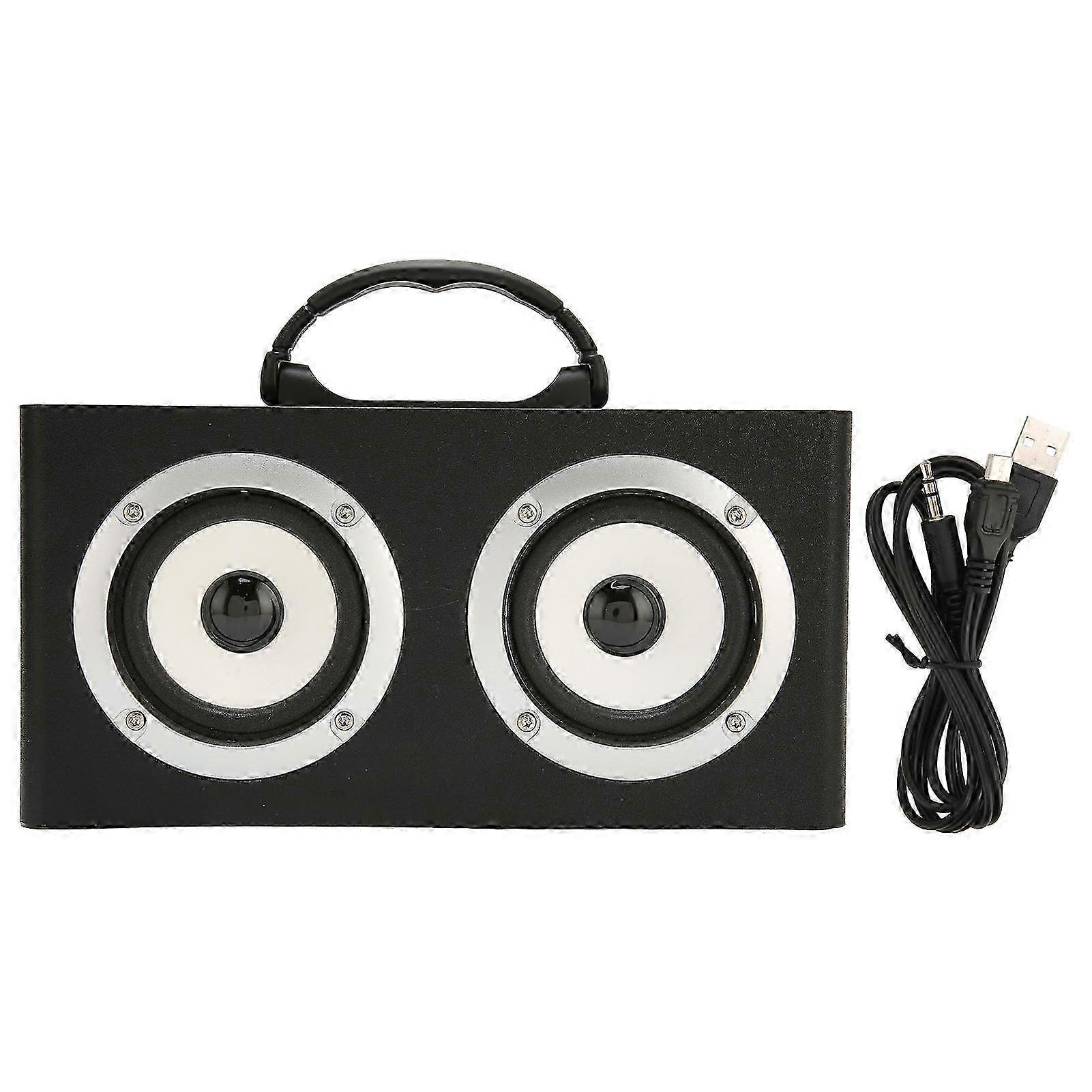 Portable Wireless Bluetooth Speaker with Strong Bass and Card Inserting Functionality - Stylish Desktop Design in Black