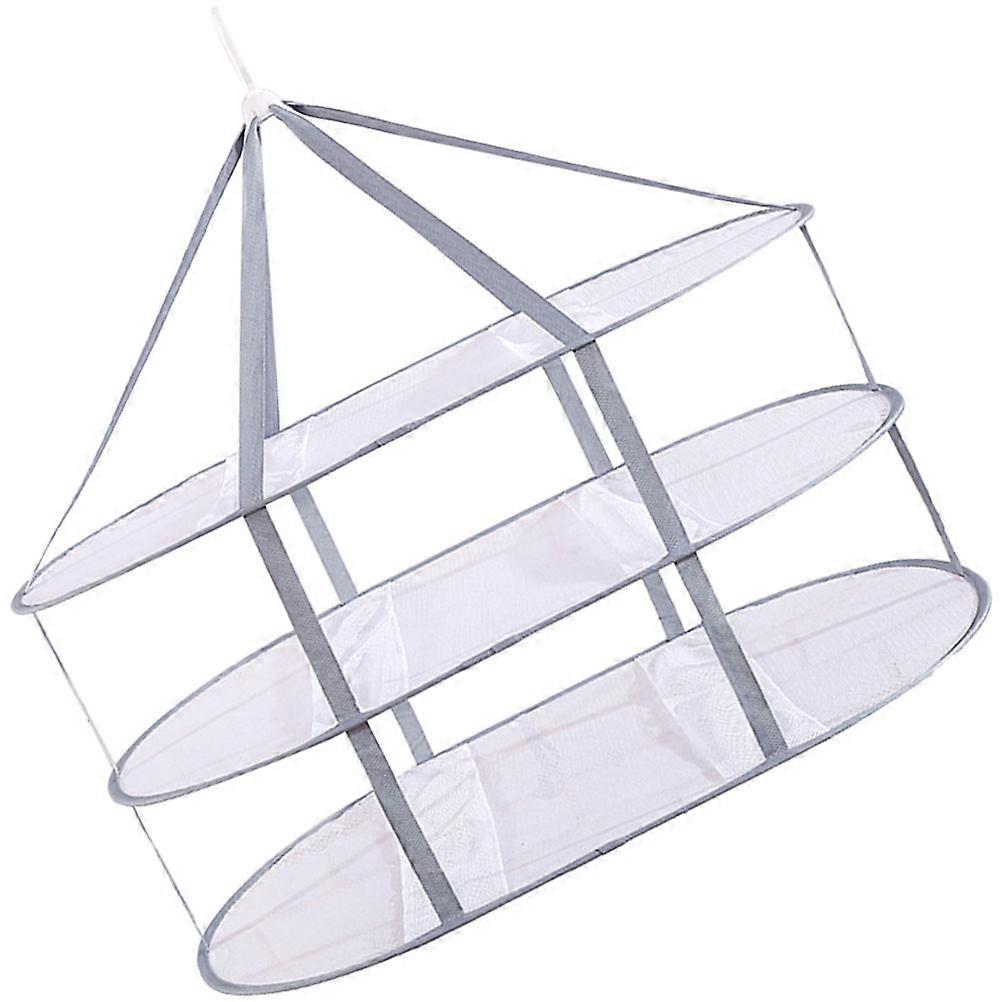 Clothes Drying Net Fabric Folding Hanging Dryer Three Layers Clothes Drying Indoor Use 77X61X39CM Prevent Deformation 1Pcs