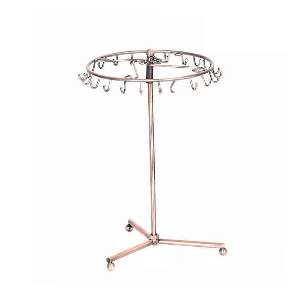 Rotating Jewelry Display Stand Necklace Organizer Rack Golden 360-Degree Swivel For Retail Shop Counter 1Set