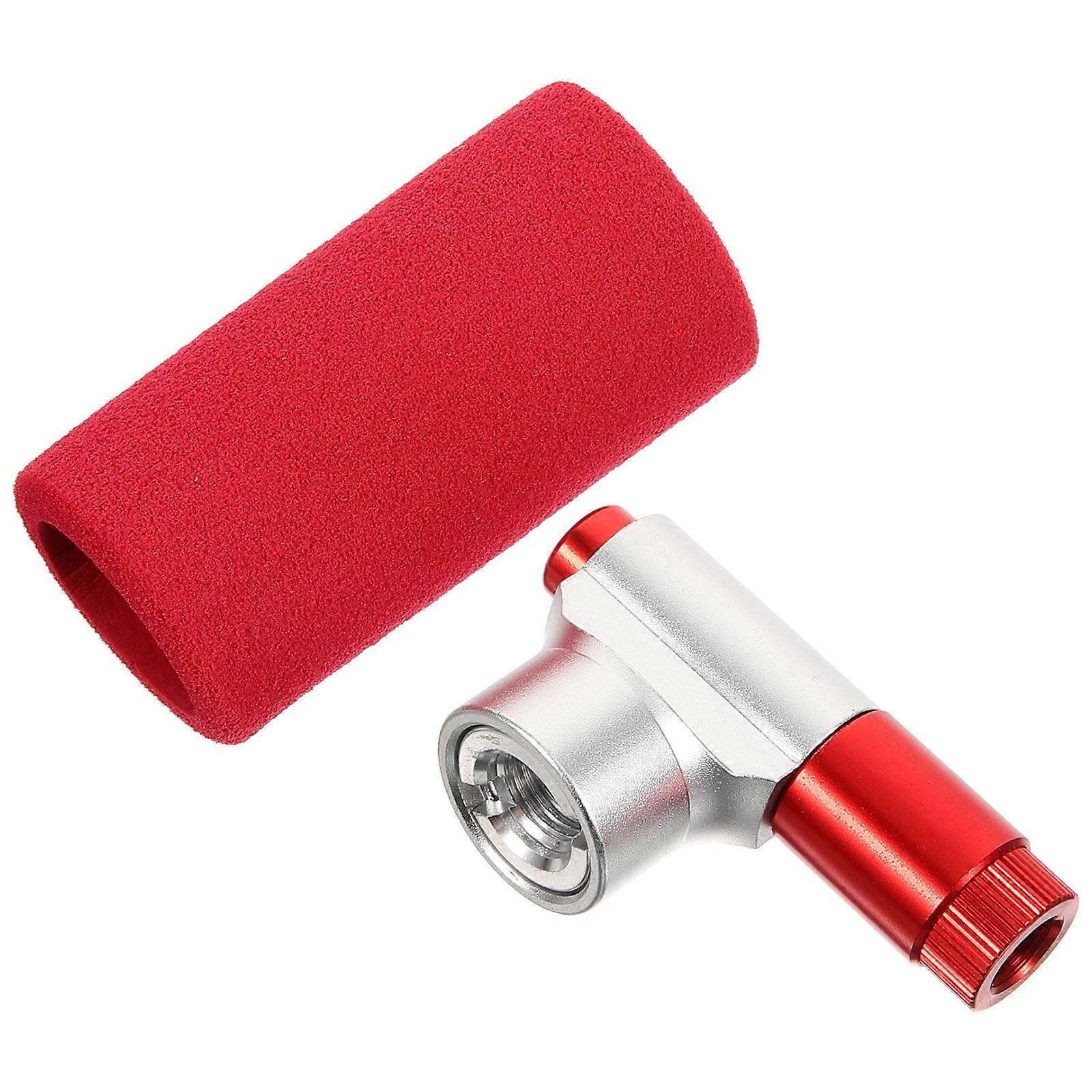 Bicycles Inflator Portable for Daily Use Red Aluminum 1Pc
