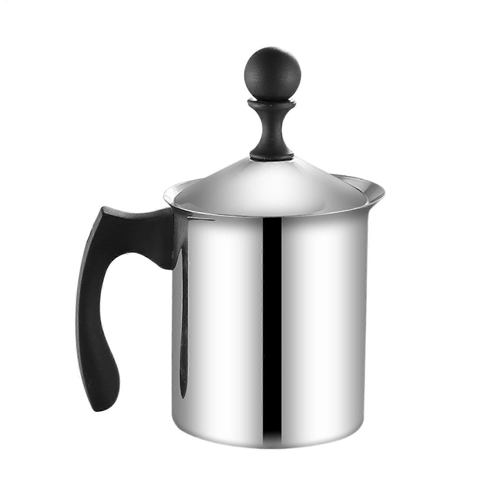 Stainless Steel Milk Frother Manual Handheld 400ml 800ml Capacity Durable Design for Coffee and Espresso