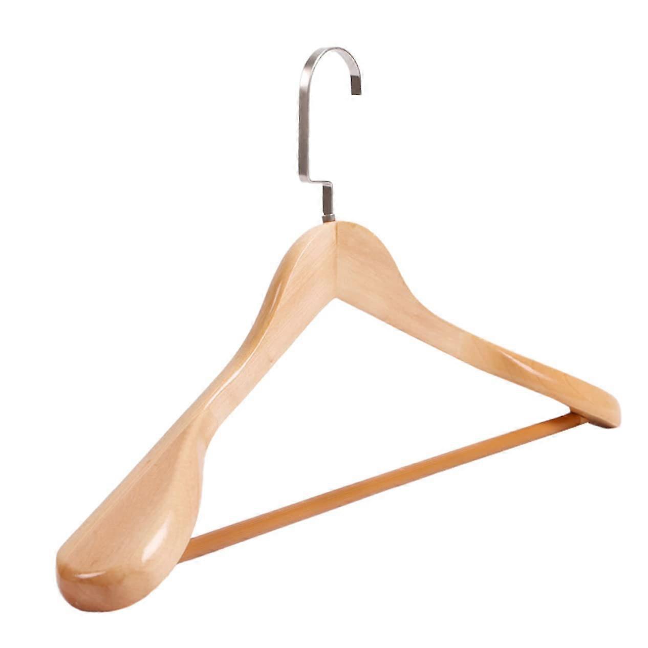 Thickened Wide Hanger Non-Slip Suit Hanger Natural Color Robust Wardrobe Hanging System for Home Clothes Organization