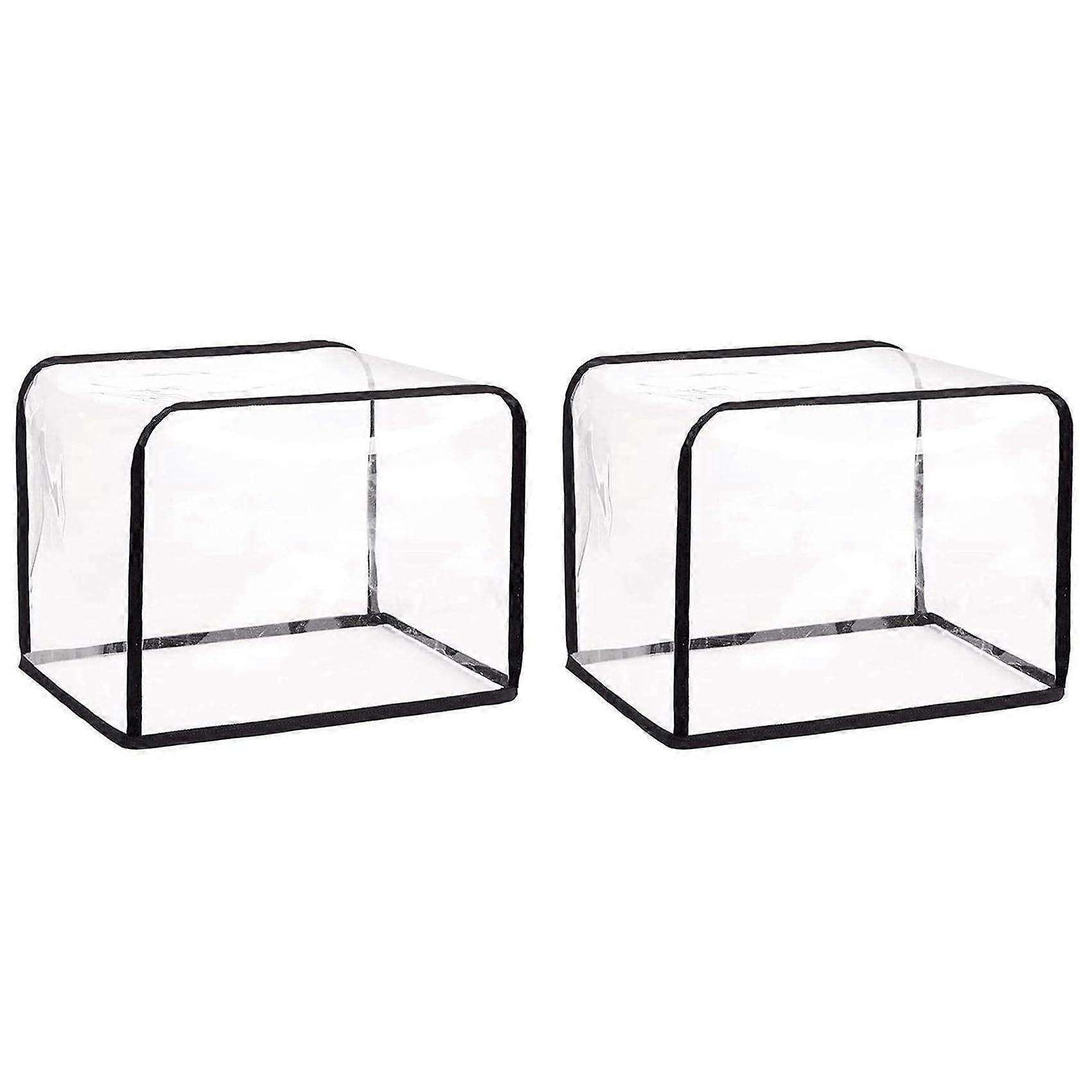 2X Toaster Oven Protection Cover for Kitchen Appliances Transparent Breakfast Machine Toaster Cover Foldable Protection