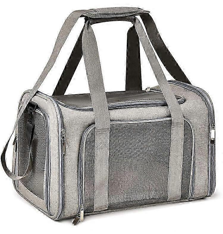Large Dog Cat Carriers Puppies up to 25Lbs, Big Dog Carrier Soft Sided, Collapsible Travel Puppy Carrier - Large - Grey