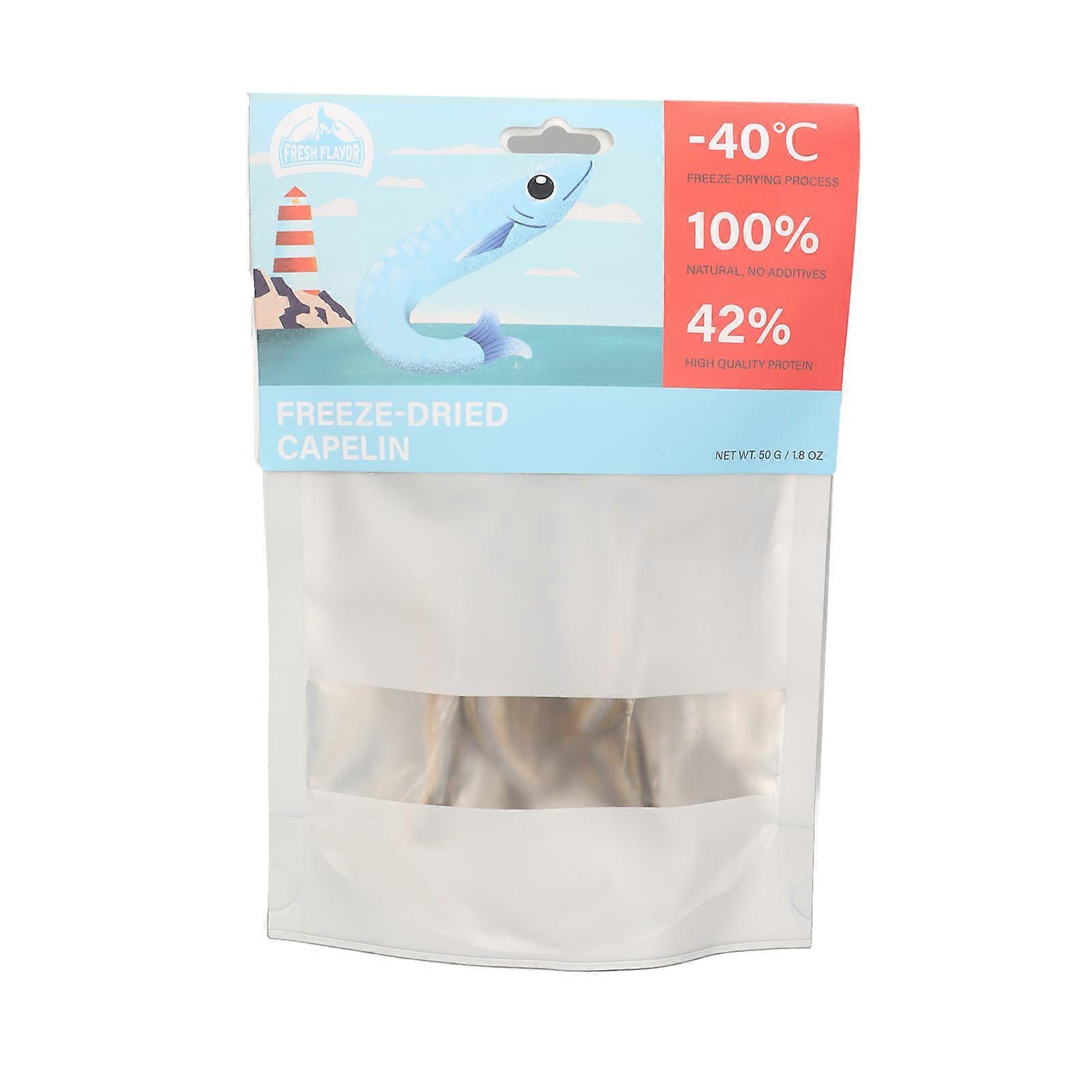 50g Freeze Dried Fish Capelin High Nutrition Content Vacuum Freeze Dried Fish Cat Treats for Cat Dog