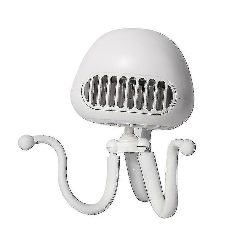 Portable Bladeless Stroller Fan Mini Handheld Fan with Flexible Tripod Clip, 3 Speeds Rechargeable Battery-Operated Fan for Strollers