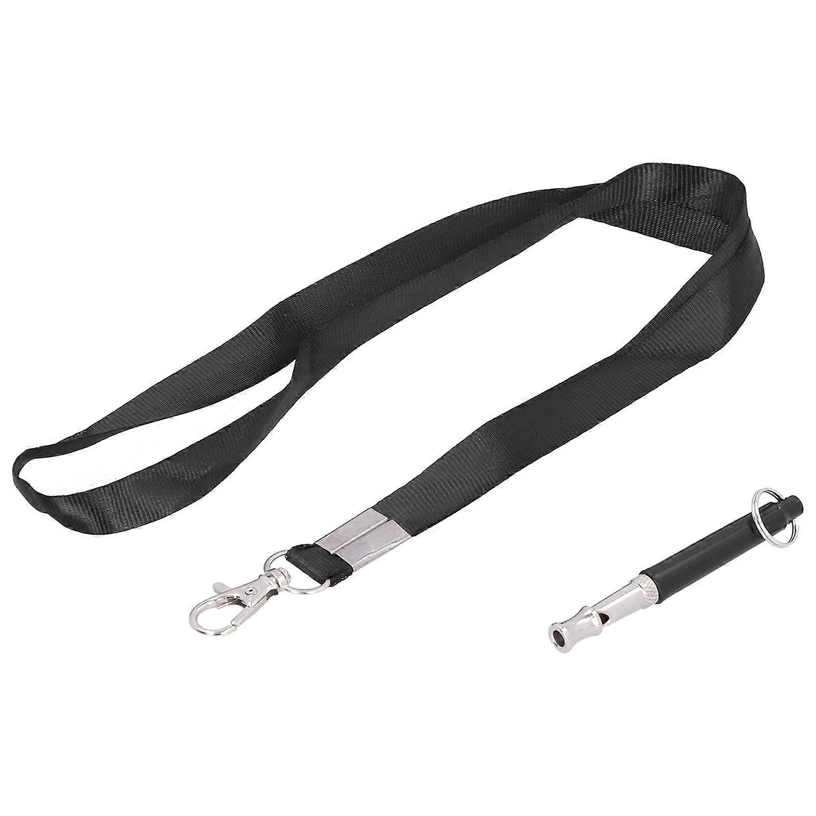 Dog Training Set with Adjustable Ultrasonic Dog Whistle, Black Color, Includes Wrist Lanyard for Easy Carrying