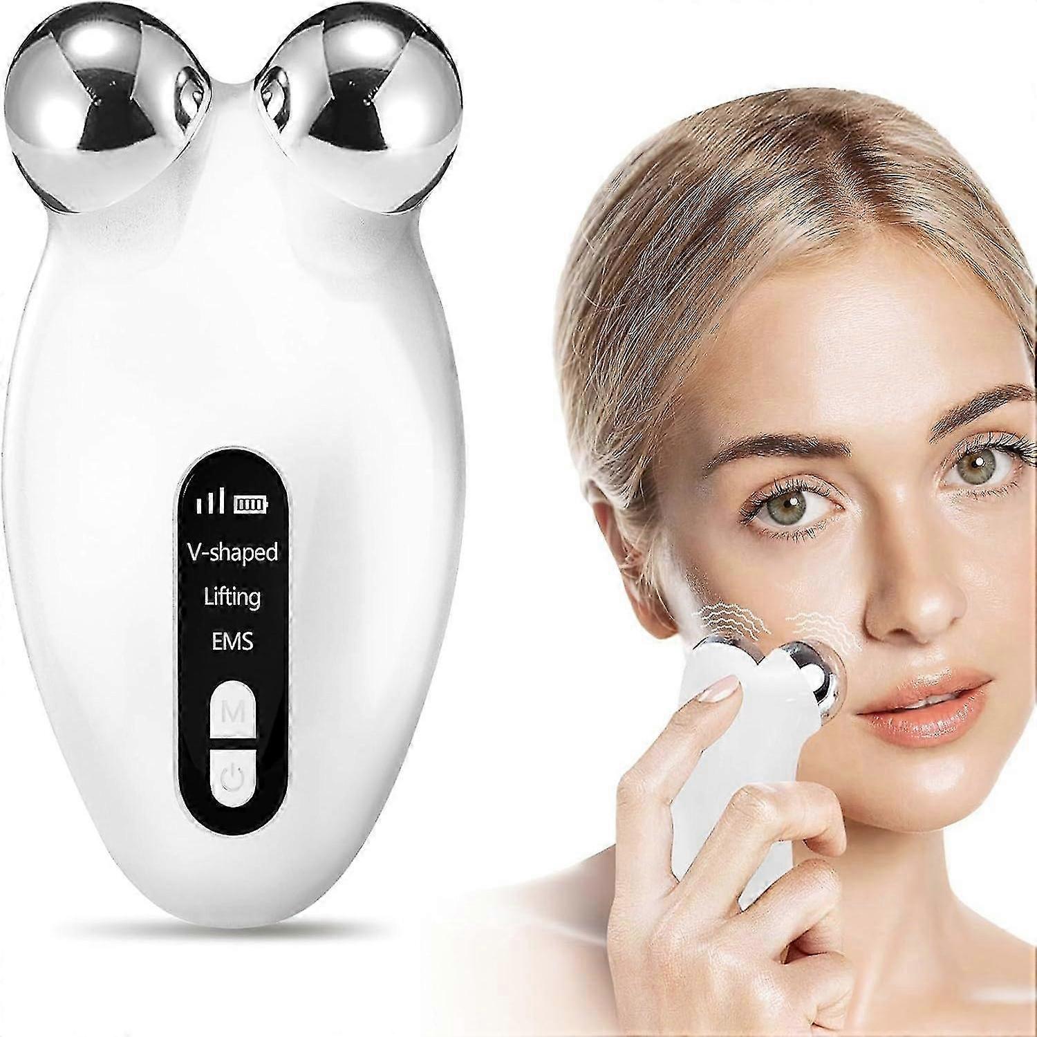 Microcurrent Facial Device,Upgrade Face Neck Massager for Anti Aging and Wrinkles, Intelligent Double Chin Eliminator,V-Face Sculpting Tool,Best Gift