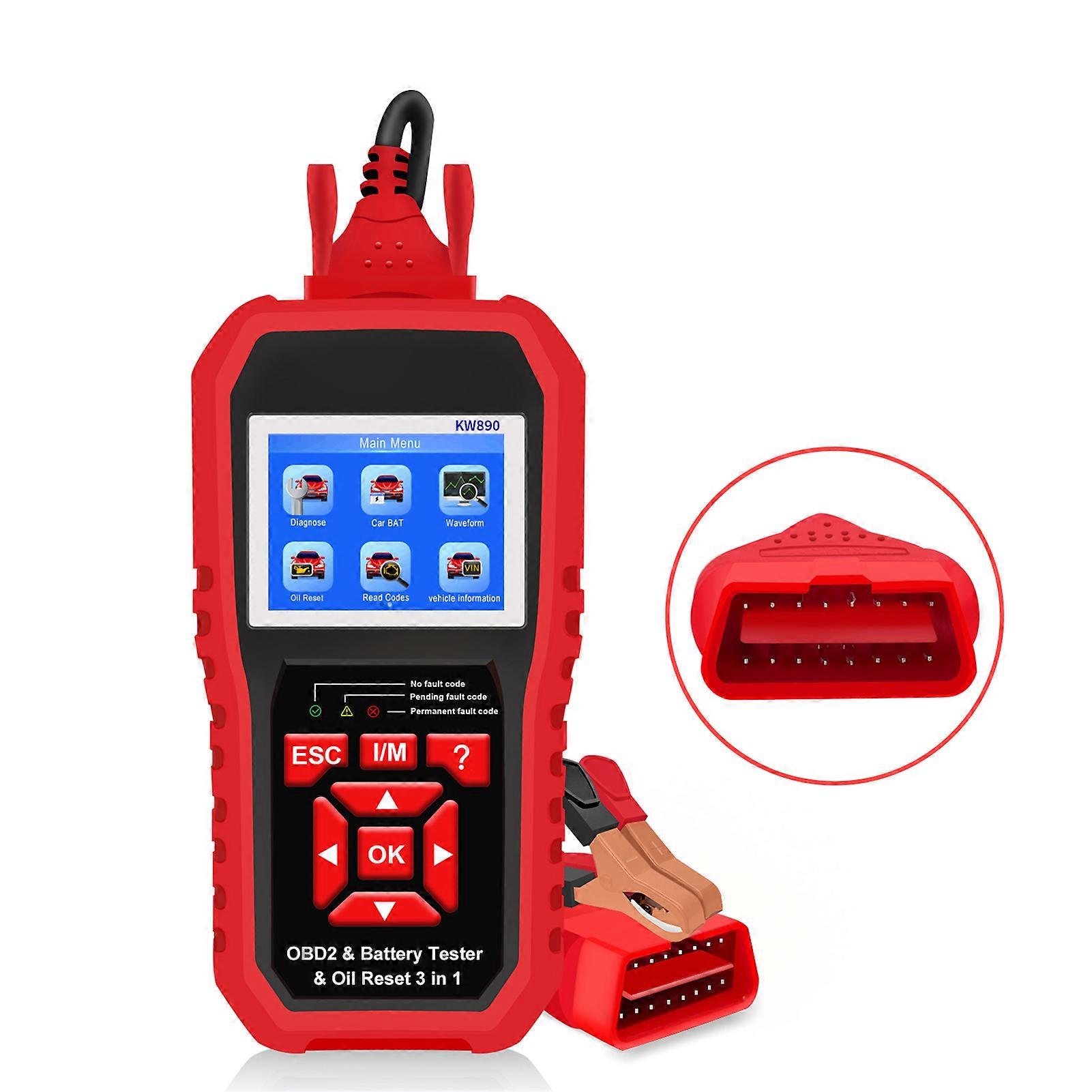 KONNWEI KW890 Professional OBDII Scanner Auto Code Reader Car Scanner+Battery Tester+Special Oil Reset Function Scan Tool for OBD II Cars After 1996(