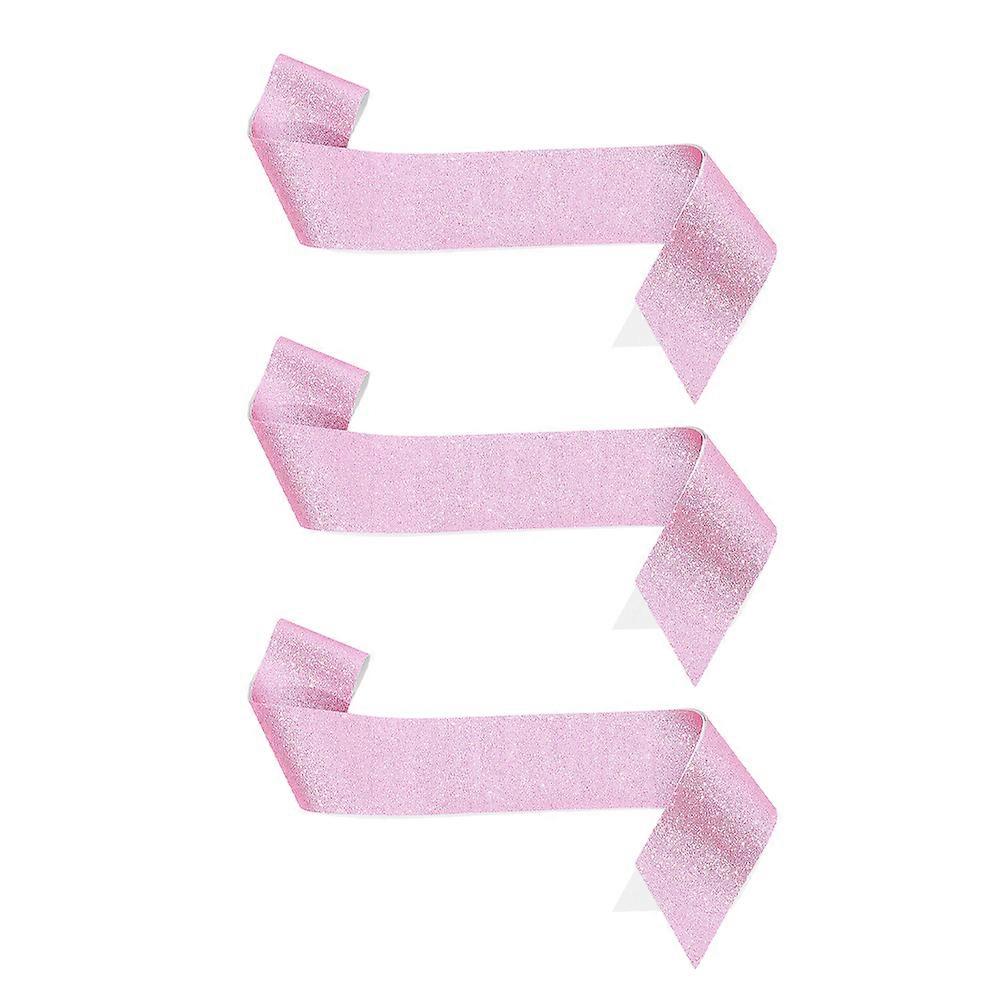3pcs Glitter Sash Blank Party Sashes for Graduation, Shower & Birthday Comfortable Sparkle Material for Memorable Celebrations