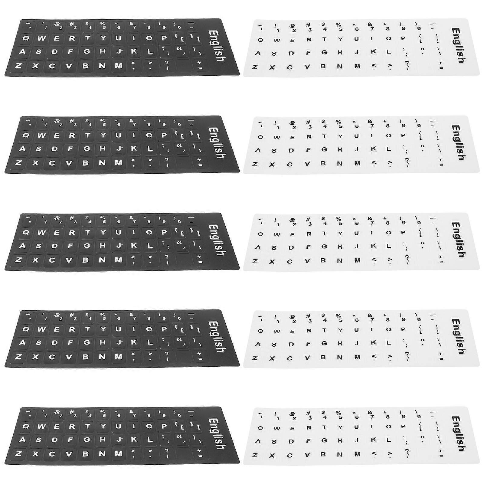 Universal Keyboard Stickers Matte Finish Daily Use Plastic Material 10 Sheets