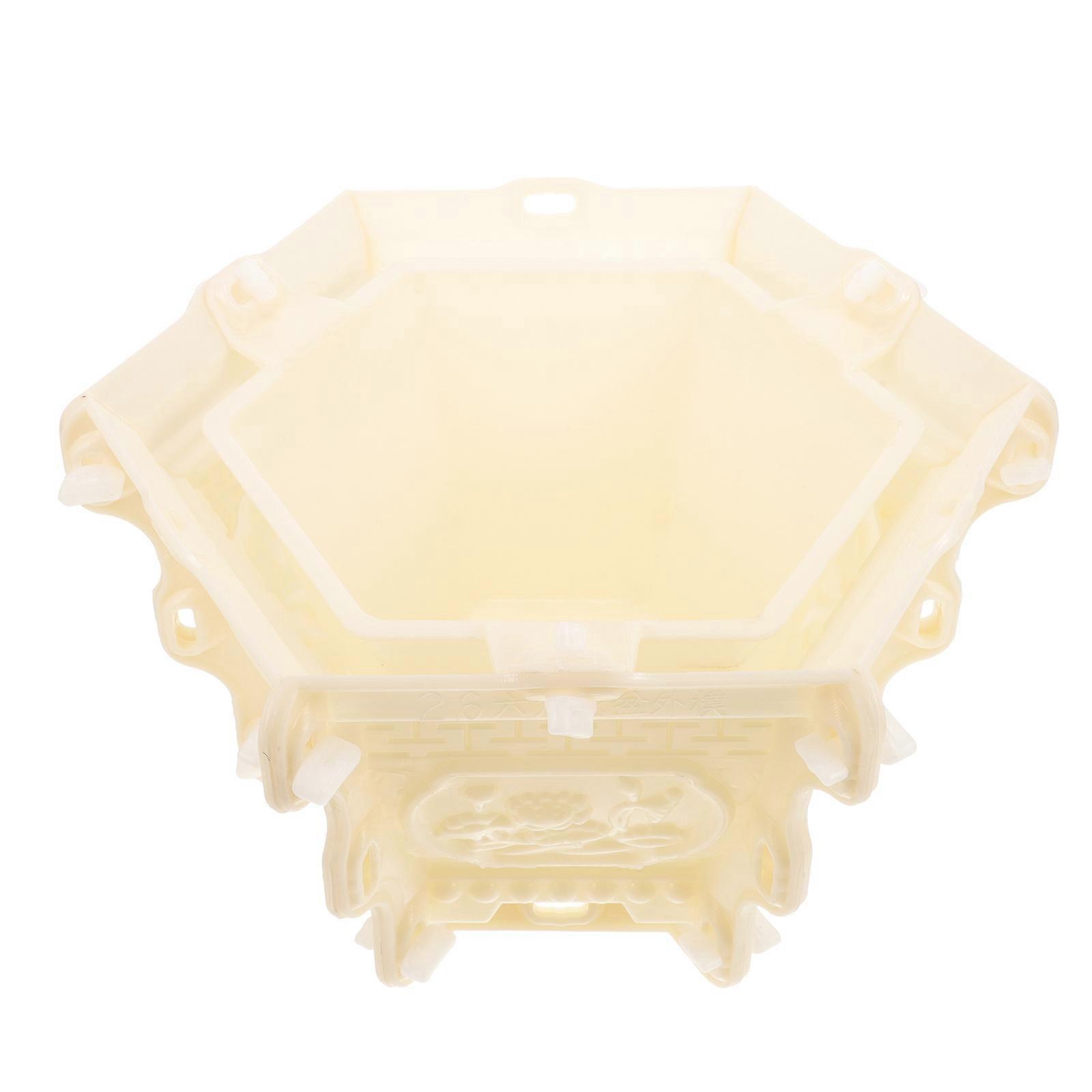 Concrete Mold Garden Flower Planting Diy Crafts Planter Mold Light Yellow 10.0×10.0×7.1in 1Set