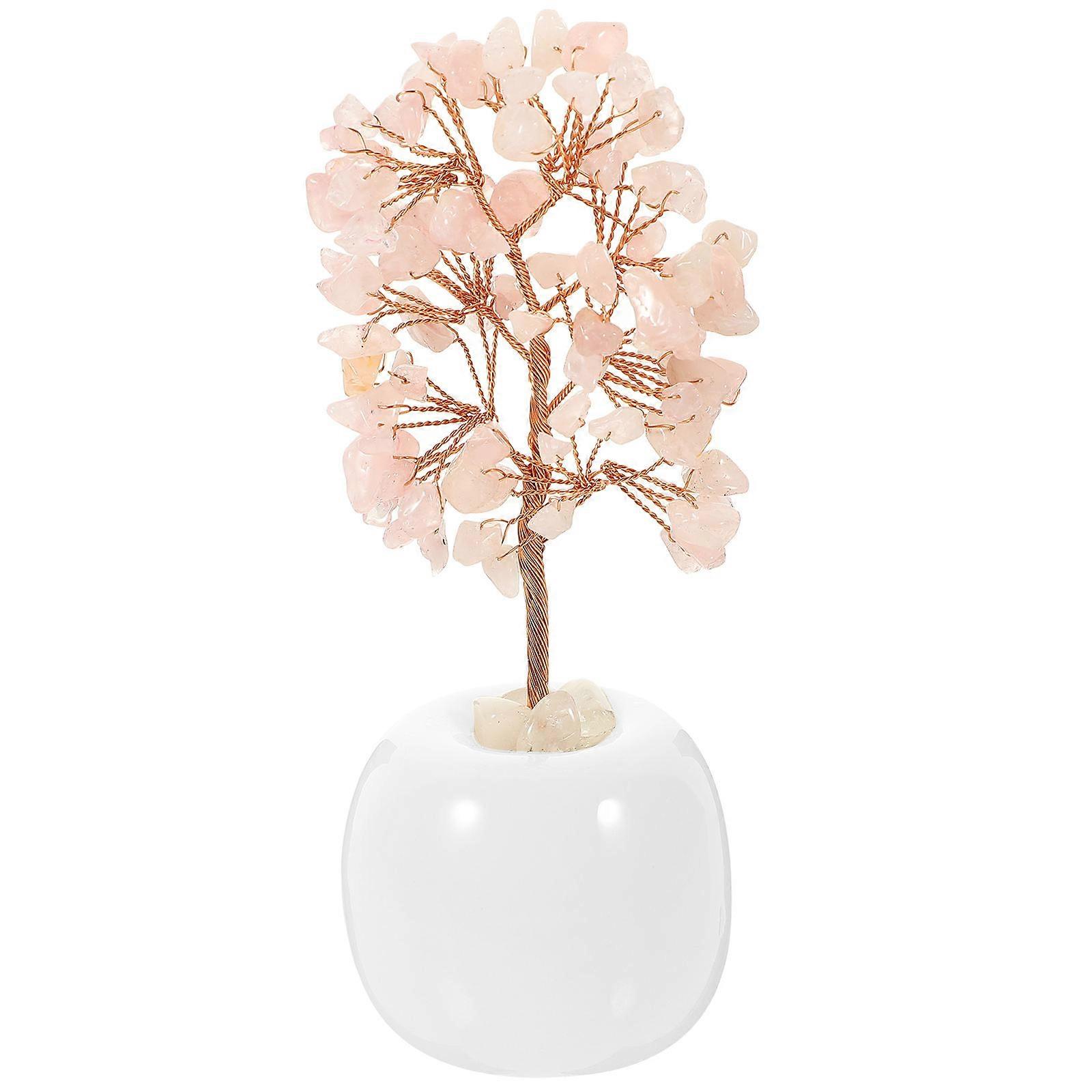 Crystal Tree Desk Decoration Home Decor Smooth Lines 5.5x5.5x14.5cm 1Pcs