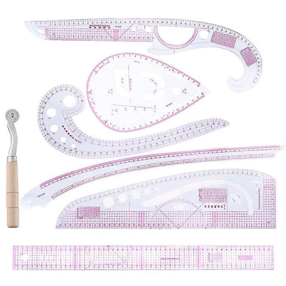 7 Pieces Tailoring Ruler, French Metric Set, for Sewing and Cutting Fabric