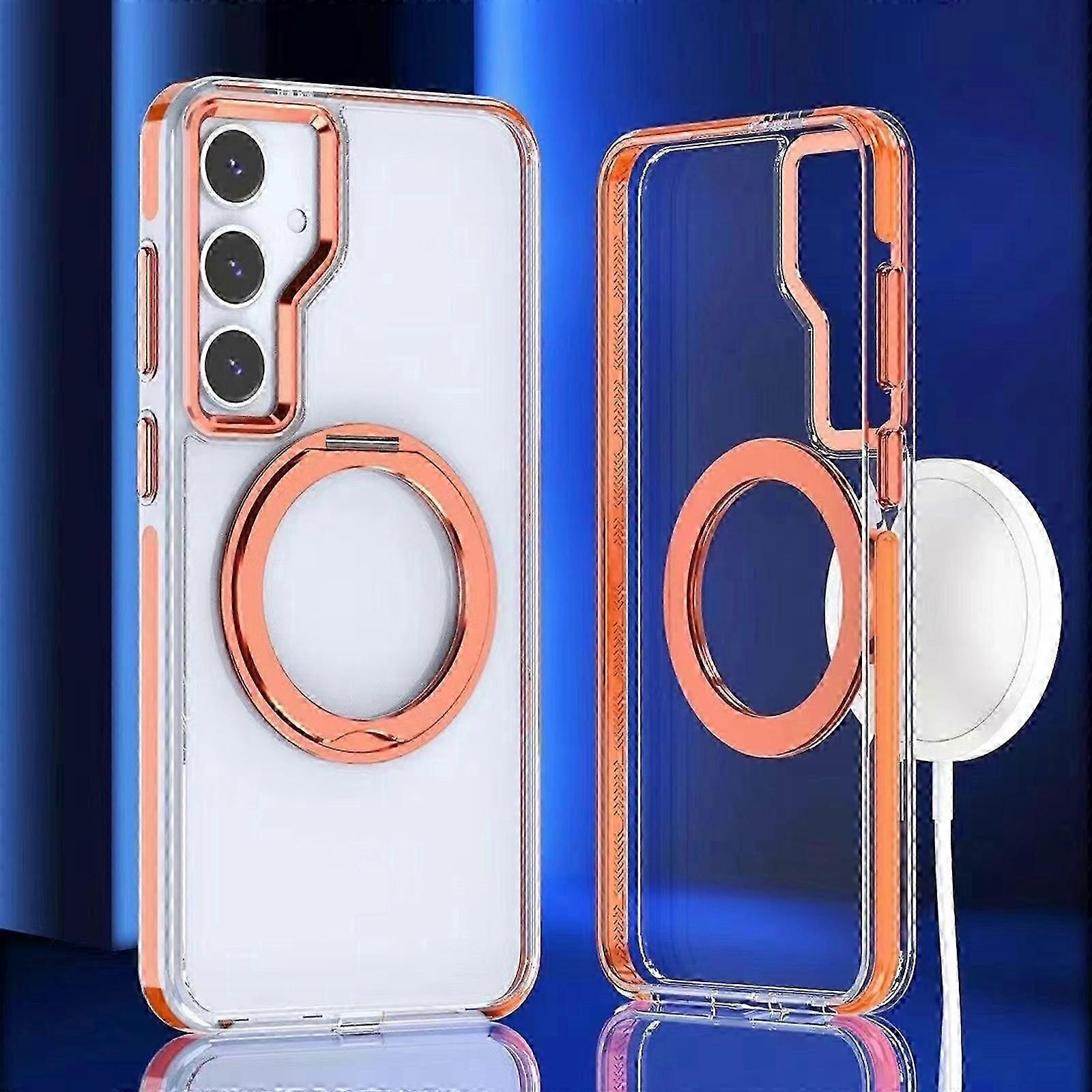 Magnetic for S24 Plus Case with Invisible Stand, Compatible with MagSafe Shockproof Not Yellowing Clear Slim Soft Case