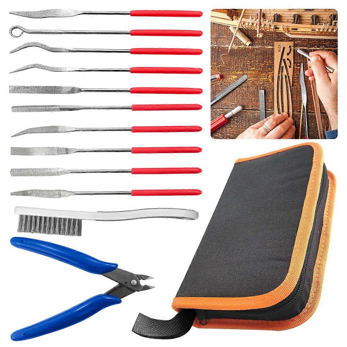 Mini Diamond File Assorted Set 10-Piece 3x140mm Needle File Set Precision Tools for Jewelry,Woodwork
