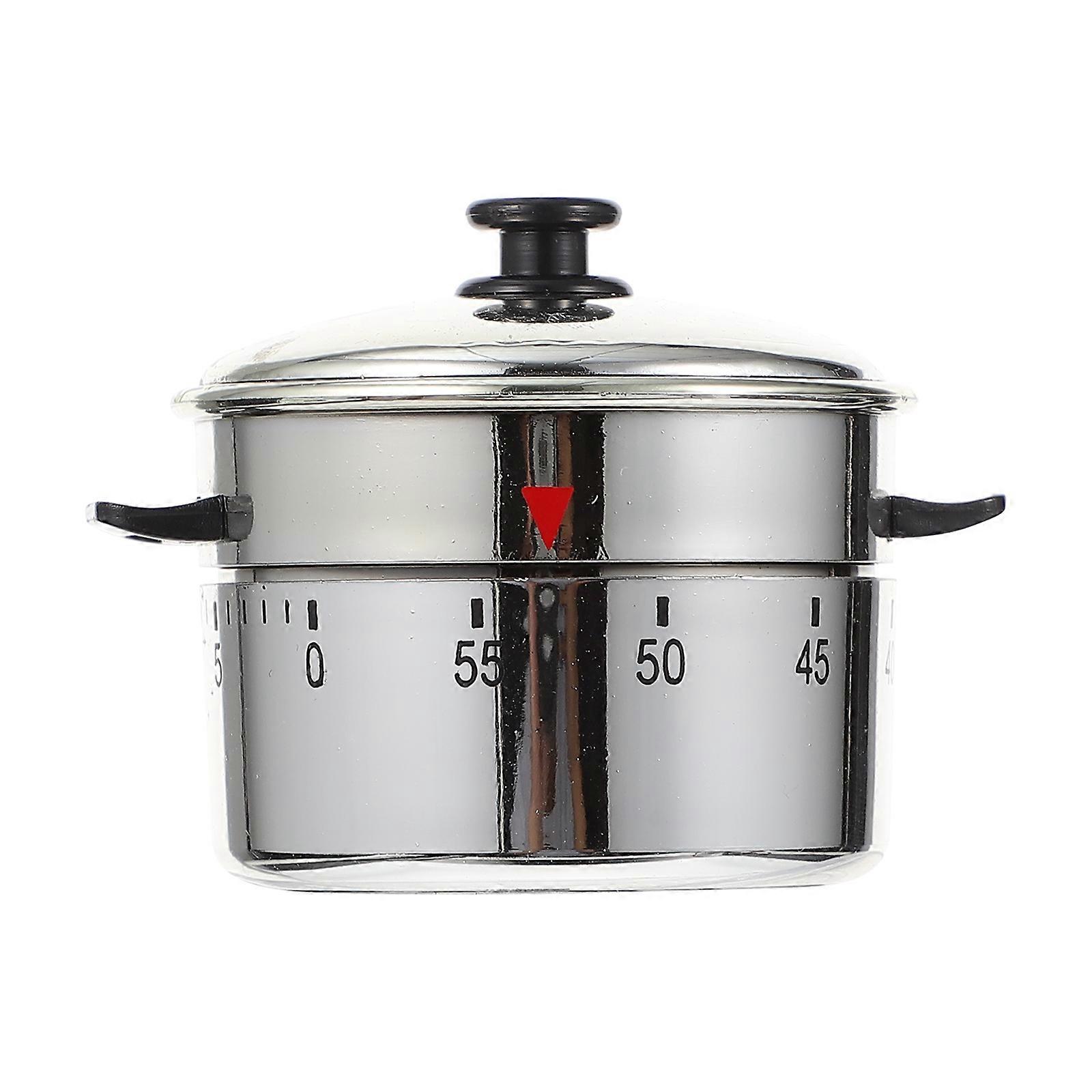 Kitchen Timer Mechanical Timer for Timing 60 Mins with Ring Alert Silver