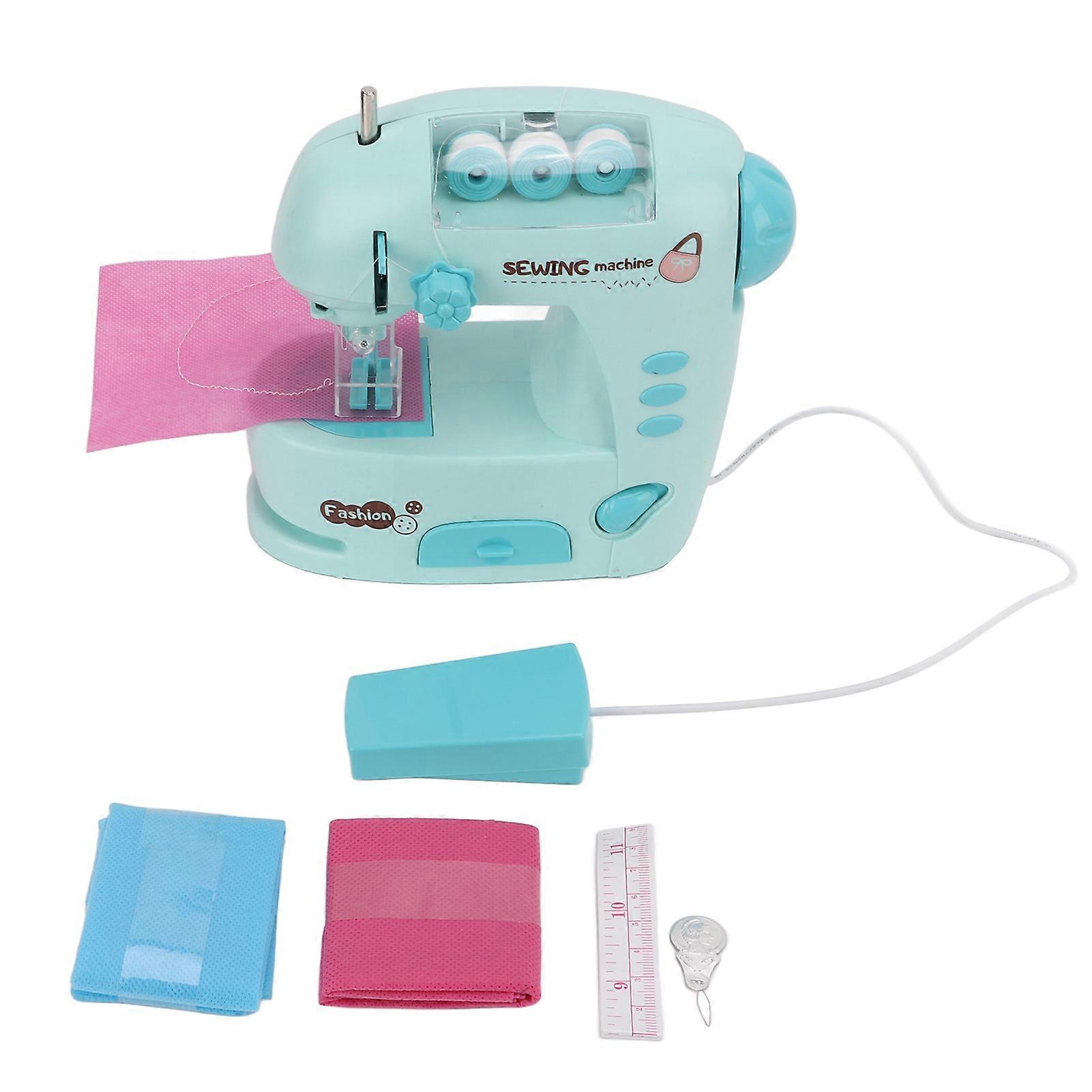 Mini Machine Kids Beginner Sewing Toy Kit Small Appliance Plaything with Side Button for Early Education