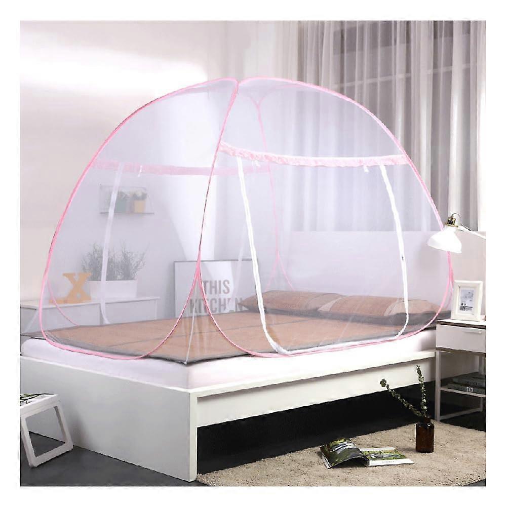 Pop-up Mosquito Net, Foldable Bed Canopy, Double Door Camping Tent, 1.8x2.0M, Easy Installation, Fine Mesh for Kids and Adults