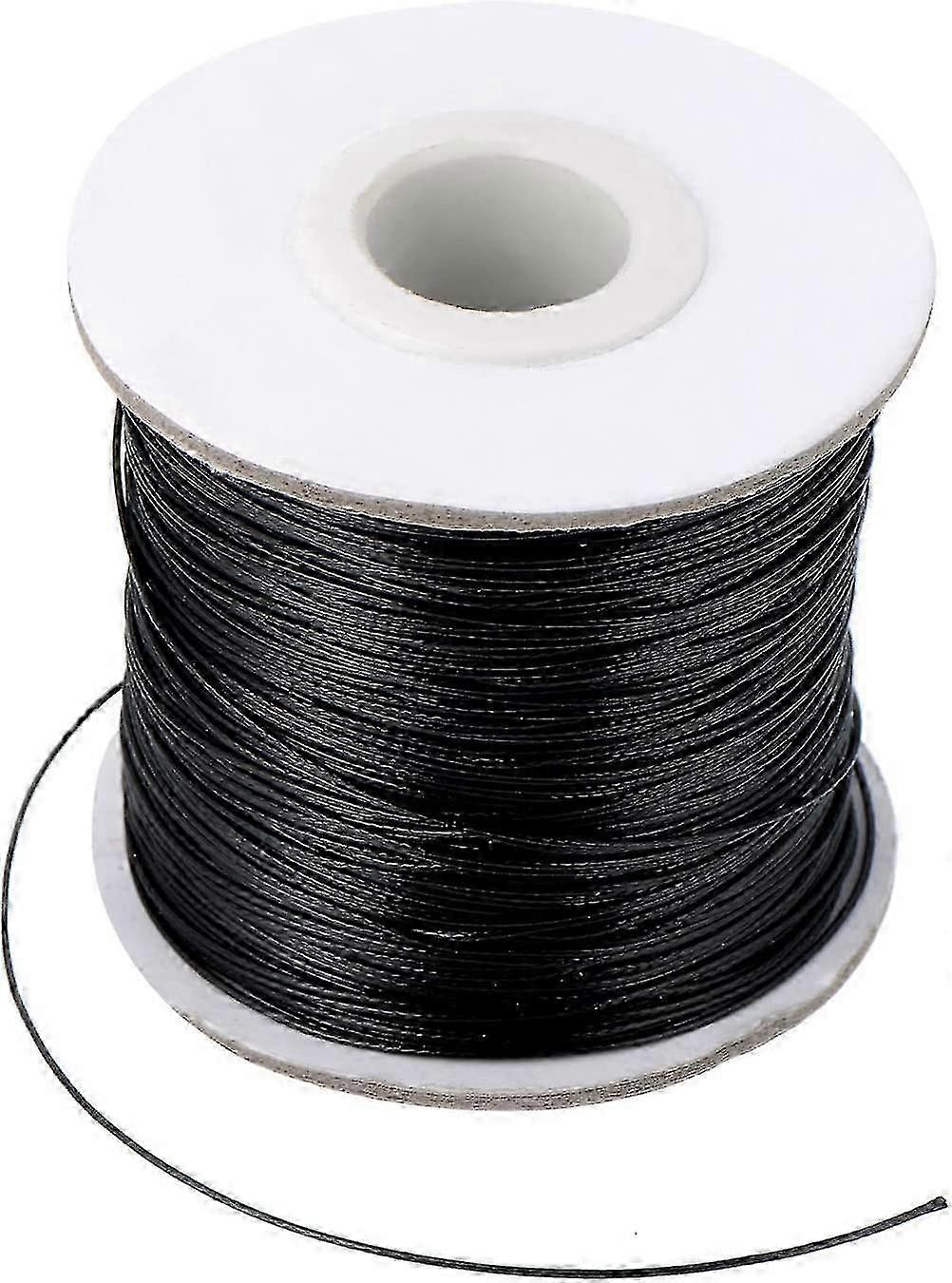 Diy κερί καλώδιο απομίμηση δέρμα νήμα πλεκτό κερί κορδόνι μαύρο (160m, 0.5mm διάμετρος)