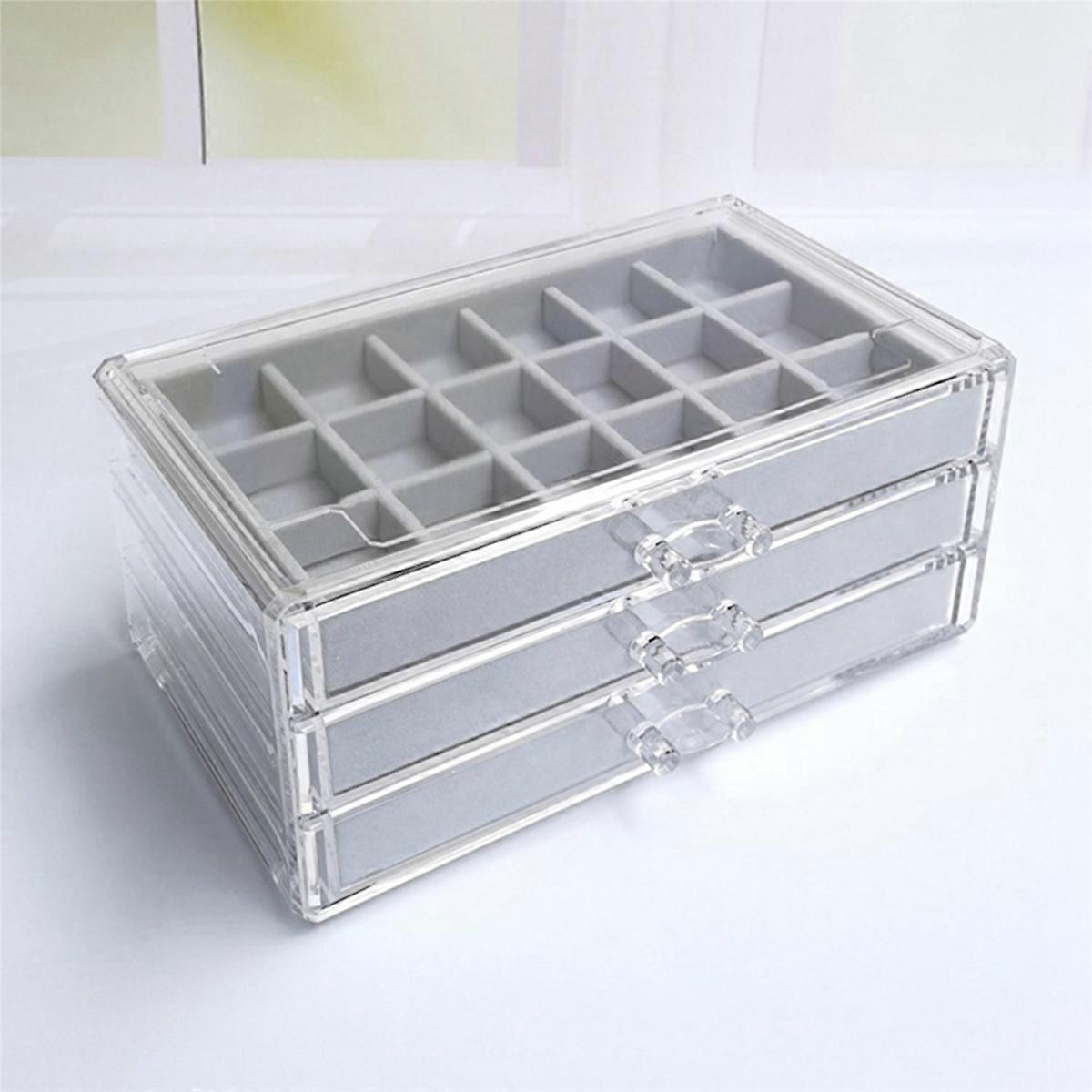 Three-Drawing Multi-Frame Acrylic Flannel Storage Box