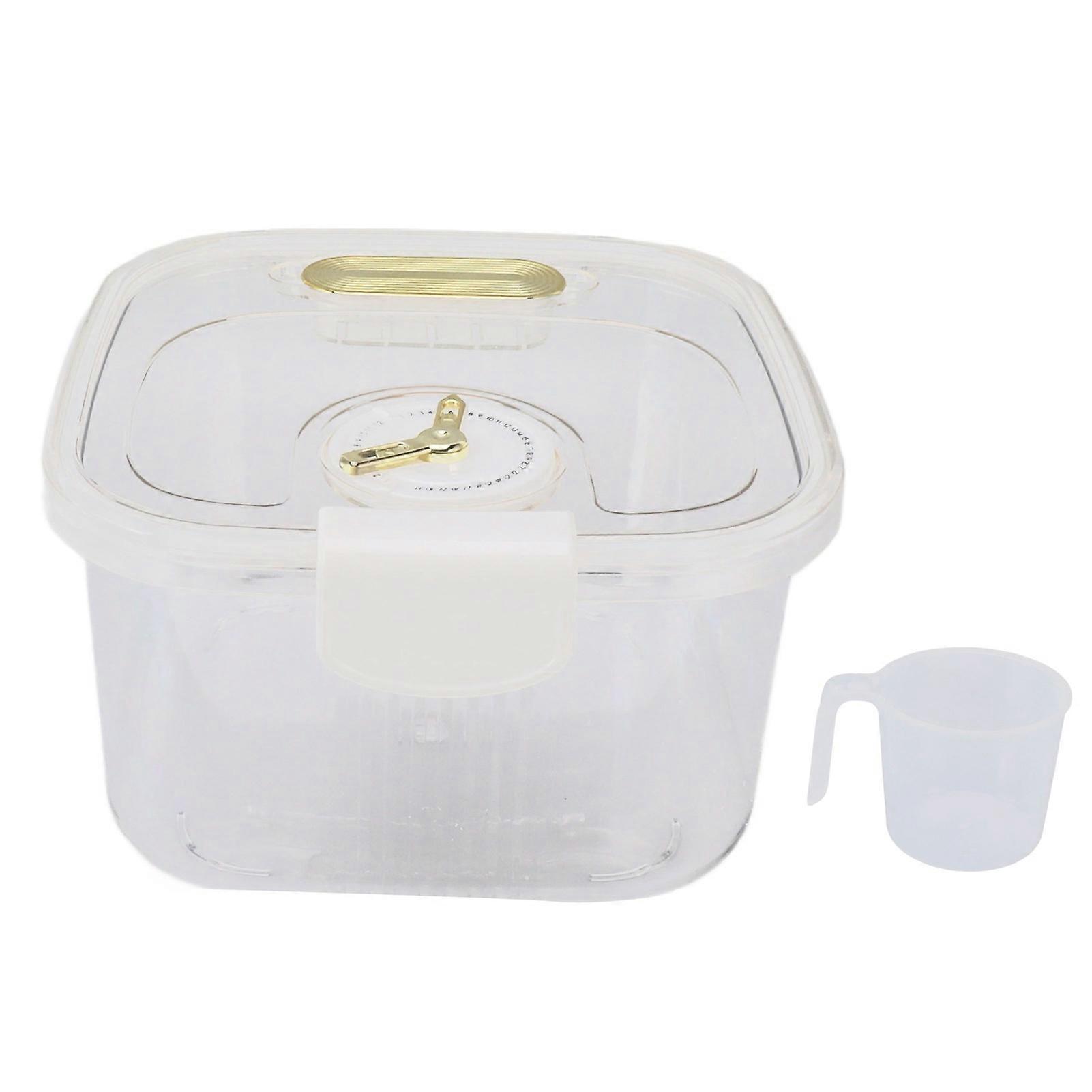 Airtight Rice Container Stackable Transparent Rice Bucket with Date for Grain Flour Snacks Sugar