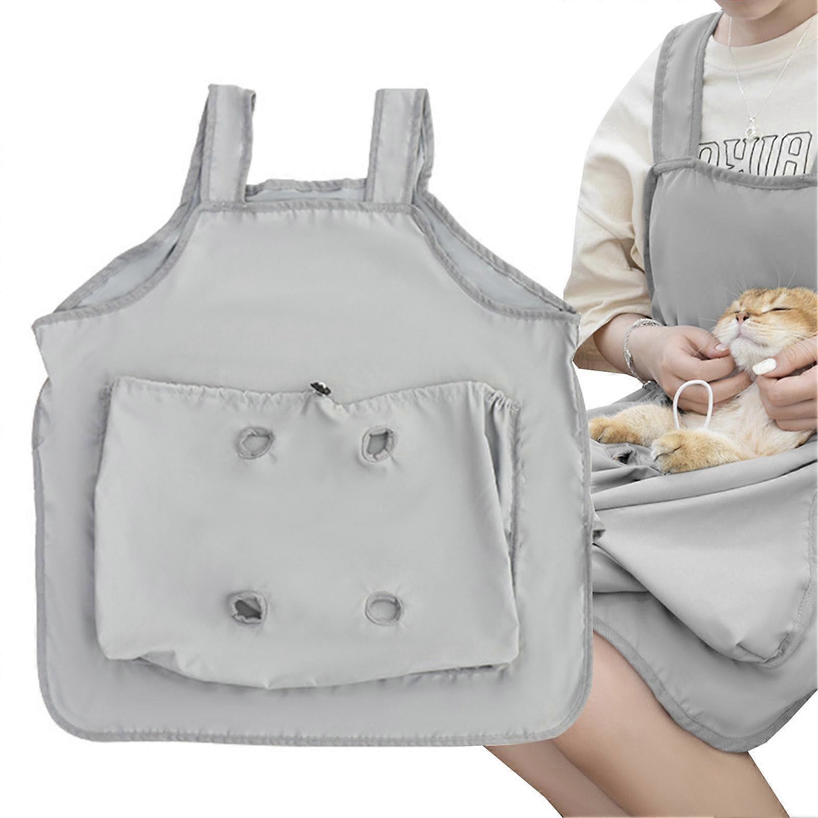 Breathable Cat Carrier Apron, Adjustable Chest Strap with Drawstring