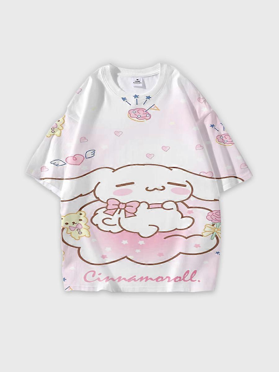 T-shirt round neck Pattern loose short sleeve JW987