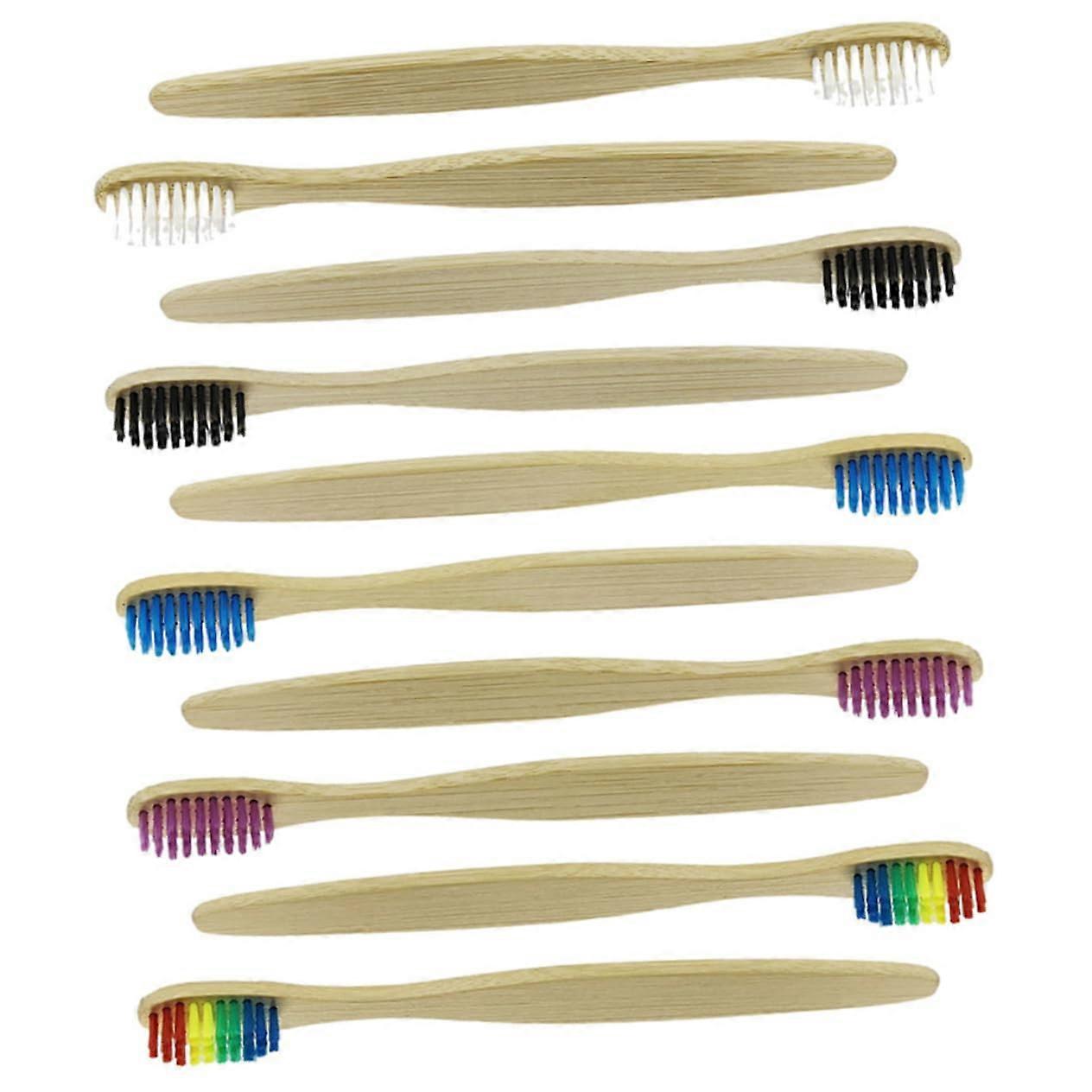 10 pieces toothbrushes with bristles for hotel and travel, durable and ergonomic, suitable for adults and families.