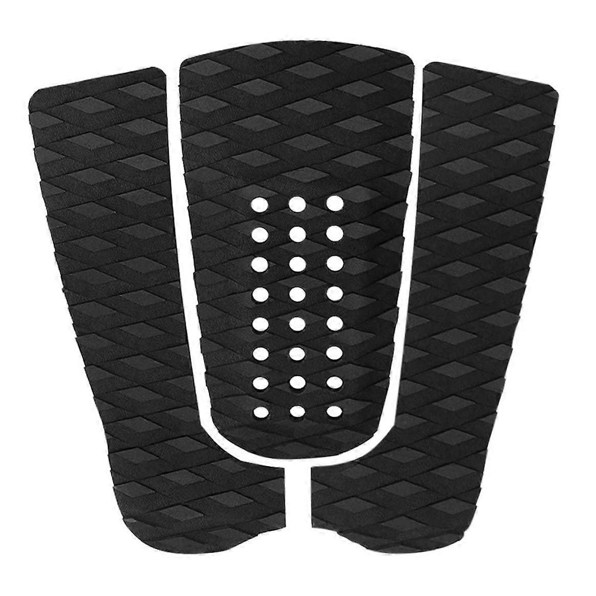 Surfboard Grip Pad Anti-Slip EVA Skimboard Tail Traction 3pcs Matte with Hole for Surfboard Stability and Control