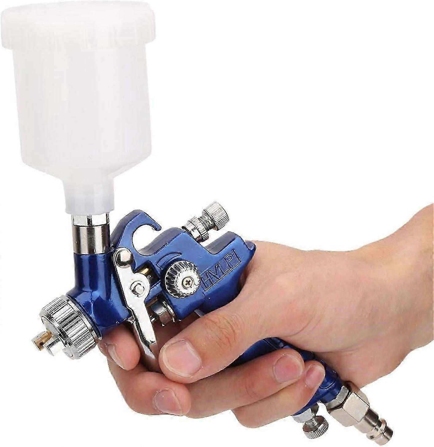 SEMAket Airbrush Set with Gravity Spray Gun - 1.0mm Pneumatic Airbrush for Oil Painting & European Type Connector with Pot Inlet