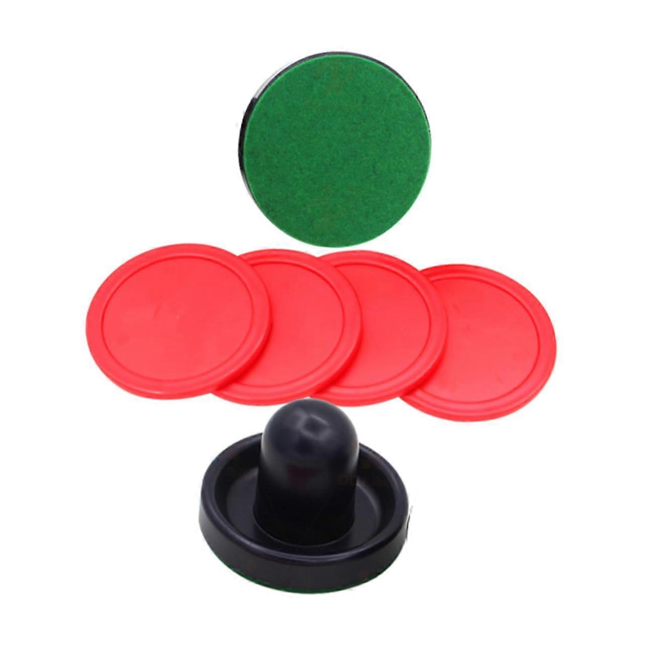 76 mm Pusher Velvet Slider Air Hockey Pusher Replacement 4 Red Pucks Compatible With Standard Tables