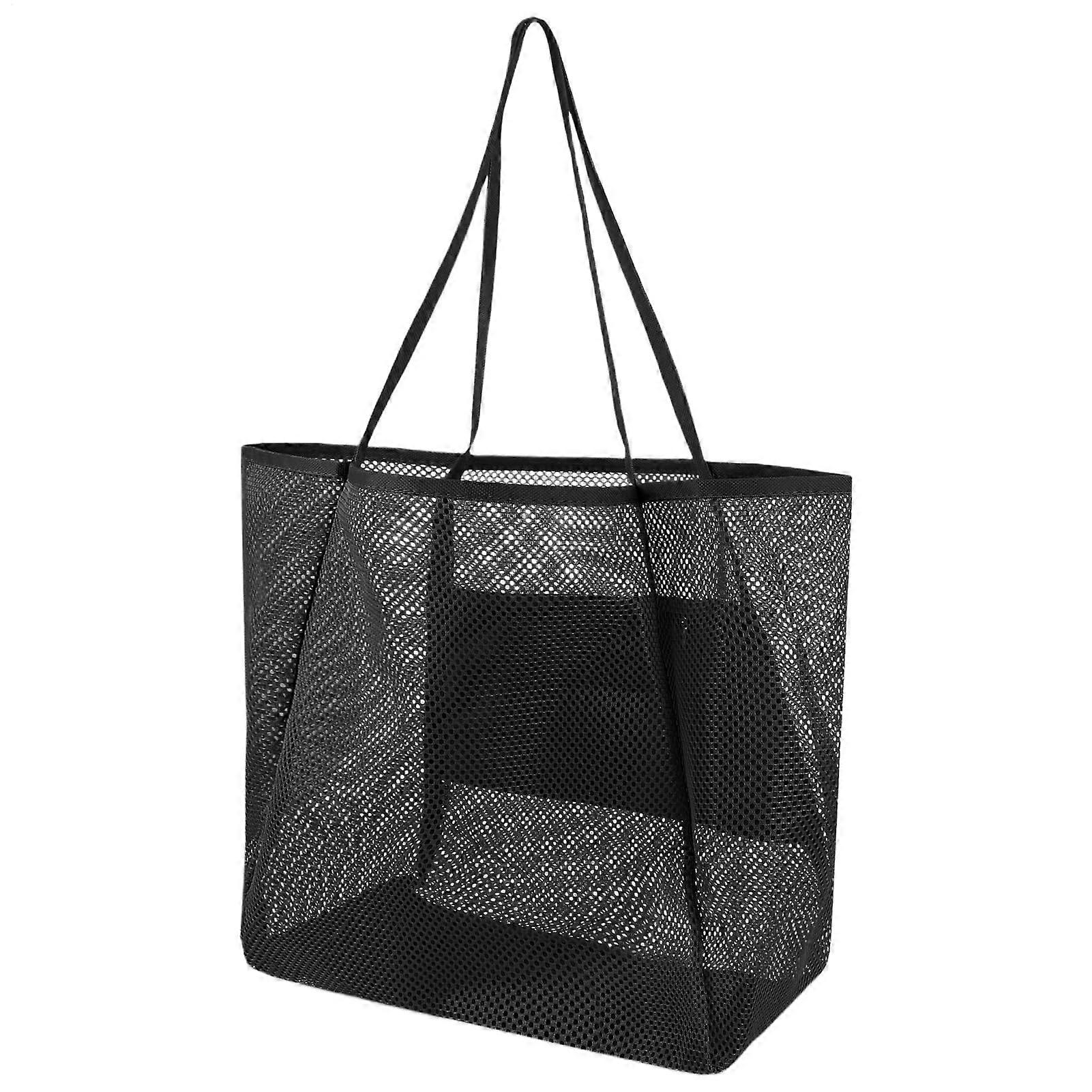 Gnrique Strandtasche, Mesh Tote Bags, foldable, reusable, black/brown