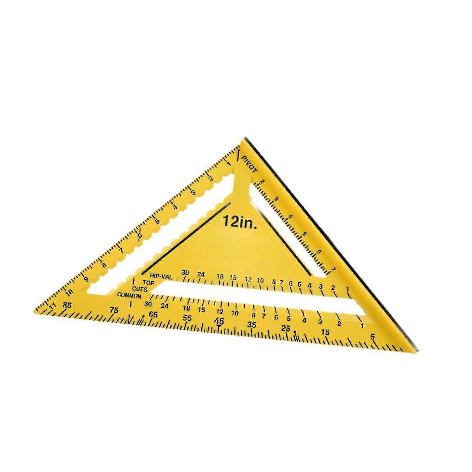 Carpentry Triangle Ruler Protractor Yellow Metric and Imperial for Household