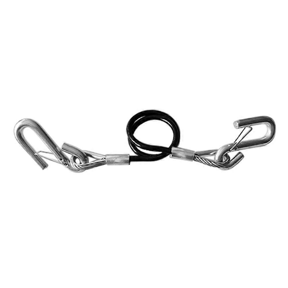 Trailer Safety Towing Cable with Two S Hook 3500lbs Load Bearing 70CM Maximum Extension Length Spring Towing Rope for RV