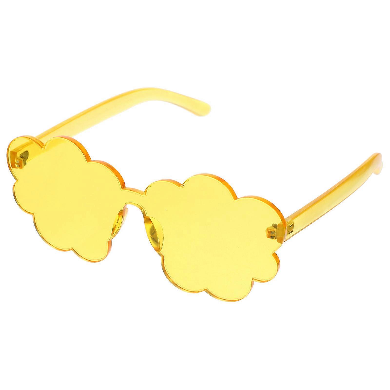 a polished product description based on your input:
 
**Frameless Cloud Sunglasses for Women – Lightweight Flower Design Aesthetic Rimless Glasses