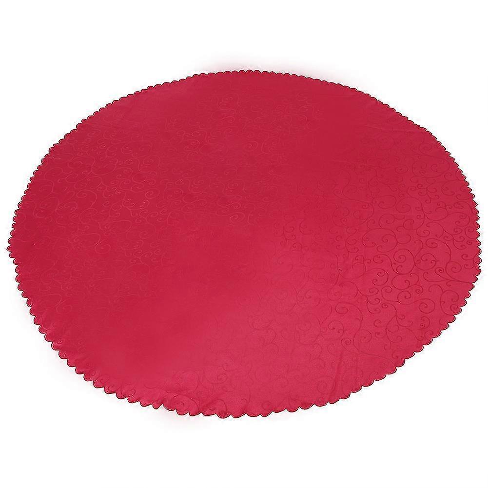 Thick Round Polyester Flower Pattern Tablecloth for Weddings & Parties - Elegant Red Table Cover Decor
