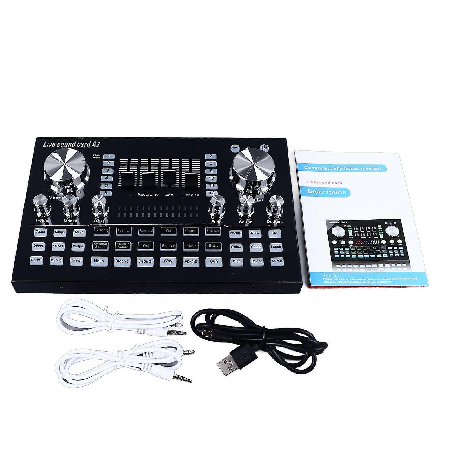 Live Sound Card o Mixer PC Mobile Phone Universal for Streaming Recording 48V
