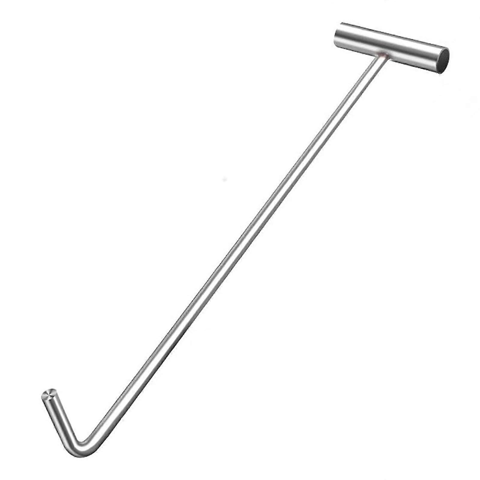 Sewer Hook - 100 cm Stainless Steel Manhole Hook with Handle for Lifting Septic Tank Covers and Moving Heavy Objects