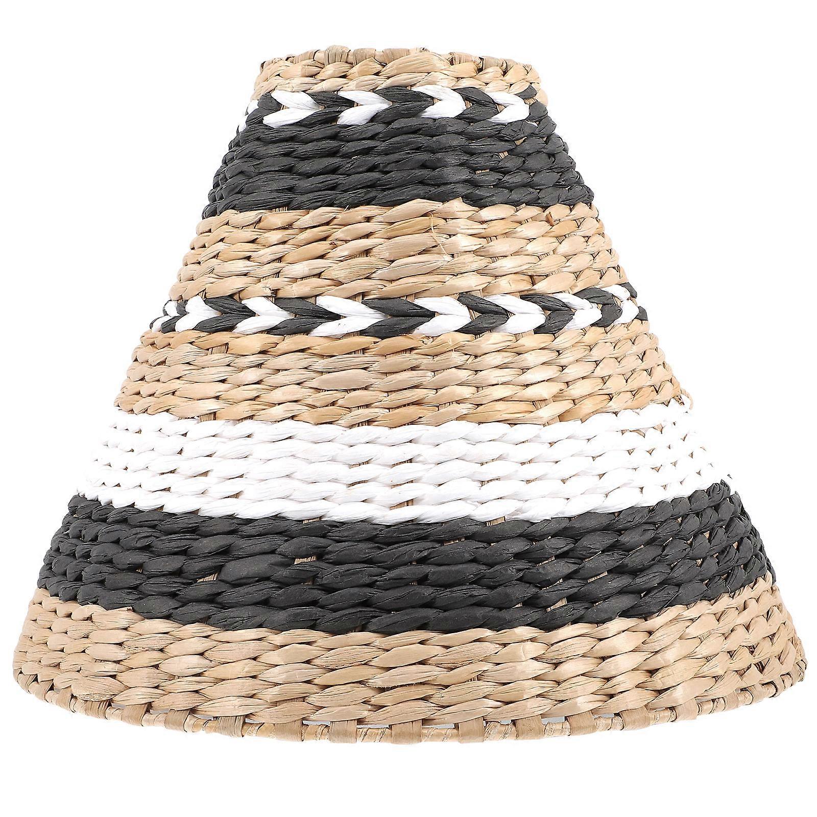 Vintage Style Paper Rope Lampshade for Home Use Black Color E27 E14 Socket 6 Inch Diameter