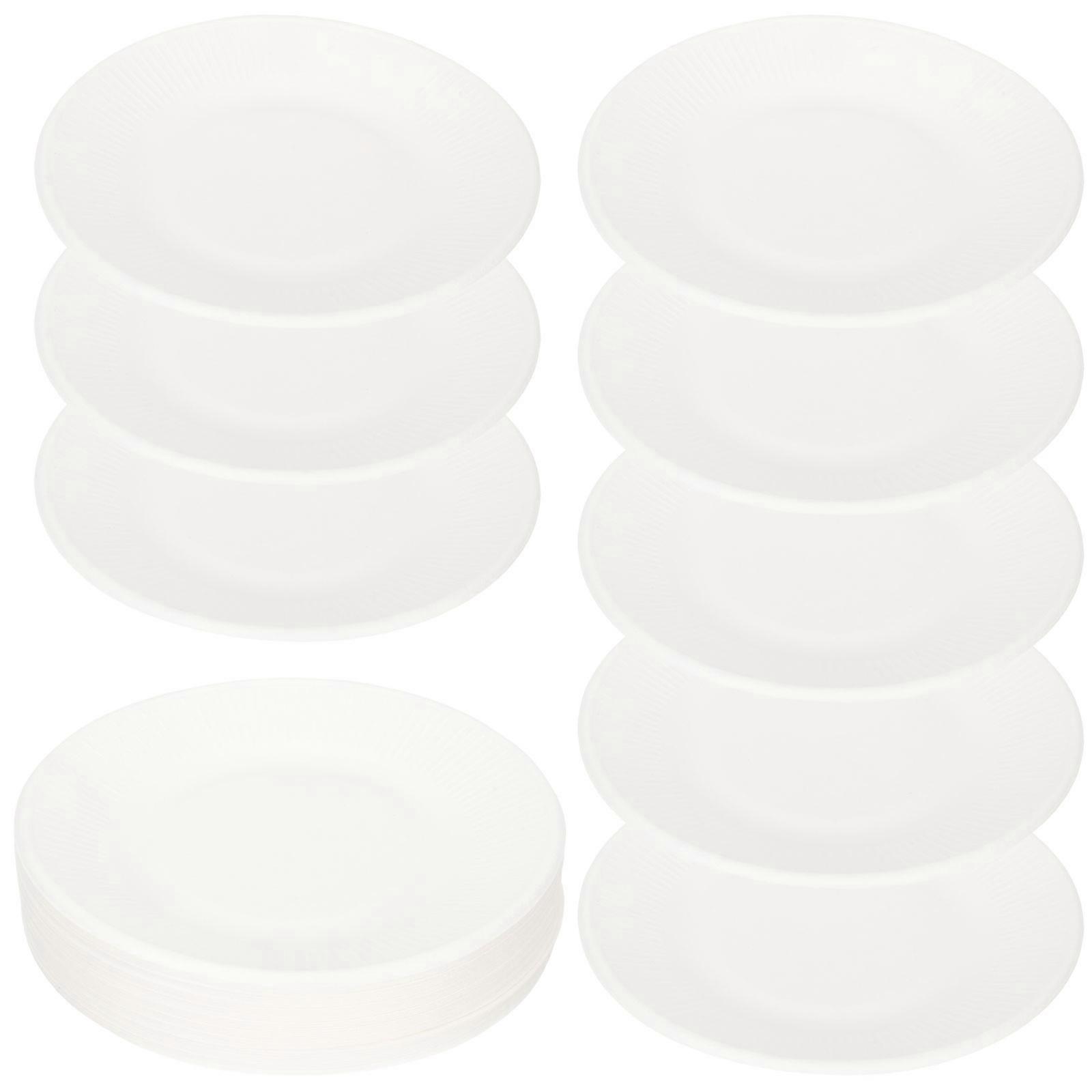 White Paper Plates for Home Use to Use with Selected Paper Materials 50pcs