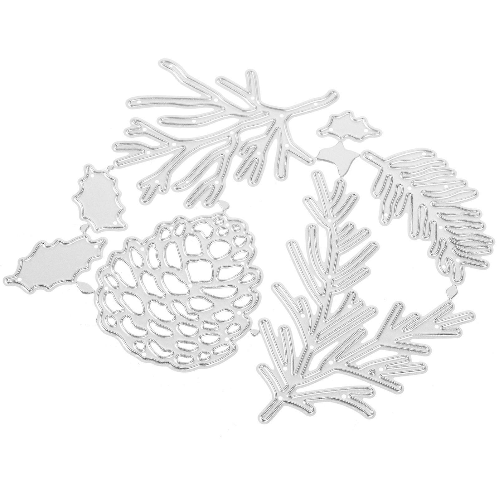 Embossing Paper Dies Pine Cone Shape Embossing Card Making Diy Supply Silver 10x8.8cm Cutting 1 Set
