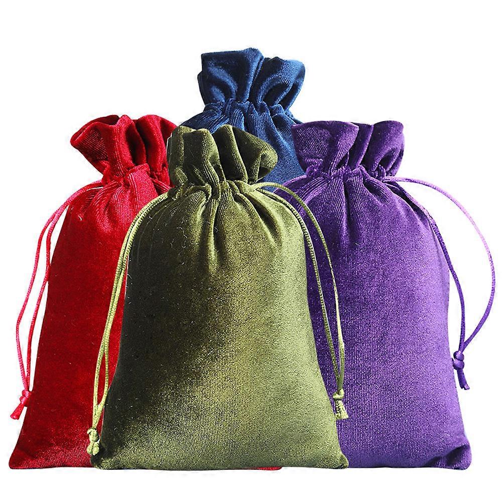 4Pcs Portable Wedding Candy Bags Drawstring Jewelry Wrapping Bags Small Bags