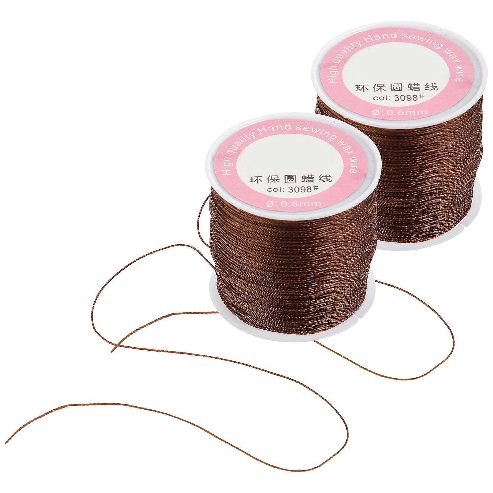 Sewing Wax Thread Cord Durable Stitching Sewing Coffee 7000x0.6cm Polyester Diy Projects 2Pcs