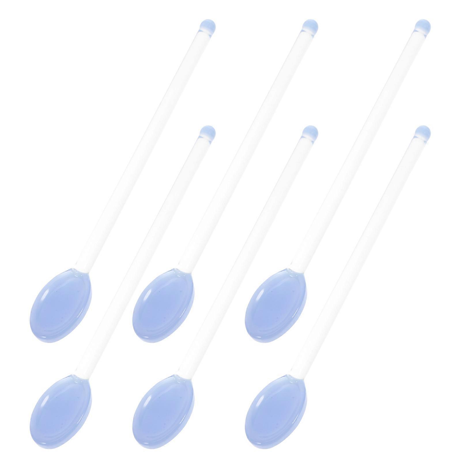 Blue Glass Espresso Spoons Set of 6 MultiUse Coffee and Dessert Stirring Spoons for Home Kitchen