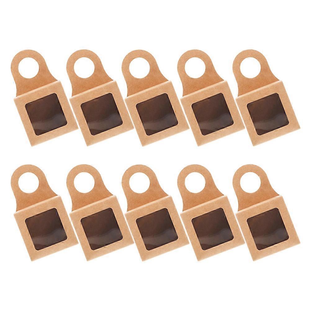 Brown Paper Box with Clear Window for Gifts and Decor 10 Pieces