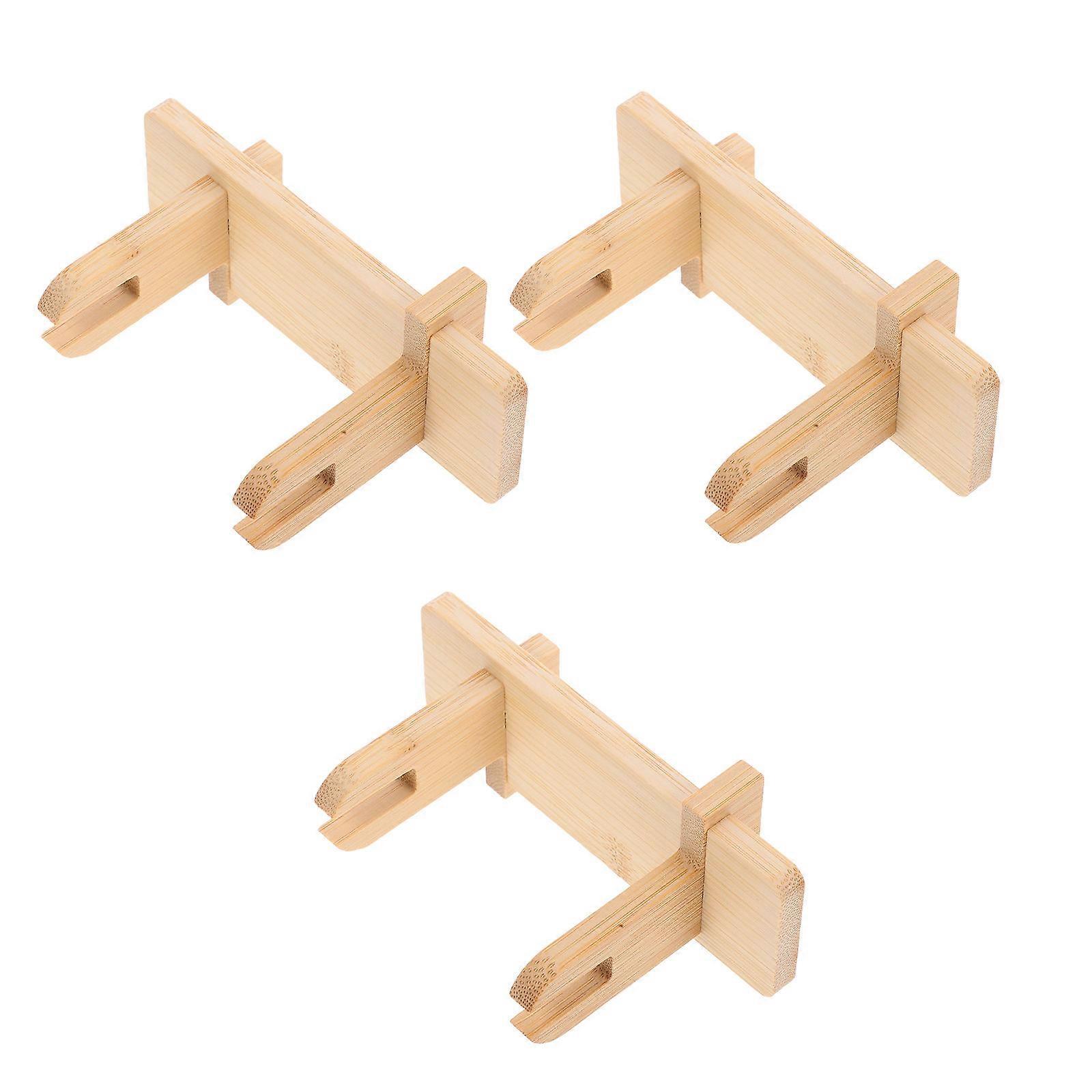 Bamboo Folding Fan Holder Stand 3pcs Japanese Handheld Fan Base Organizer for Collectibles Display, Elegant Storage Rack with Stable Construction