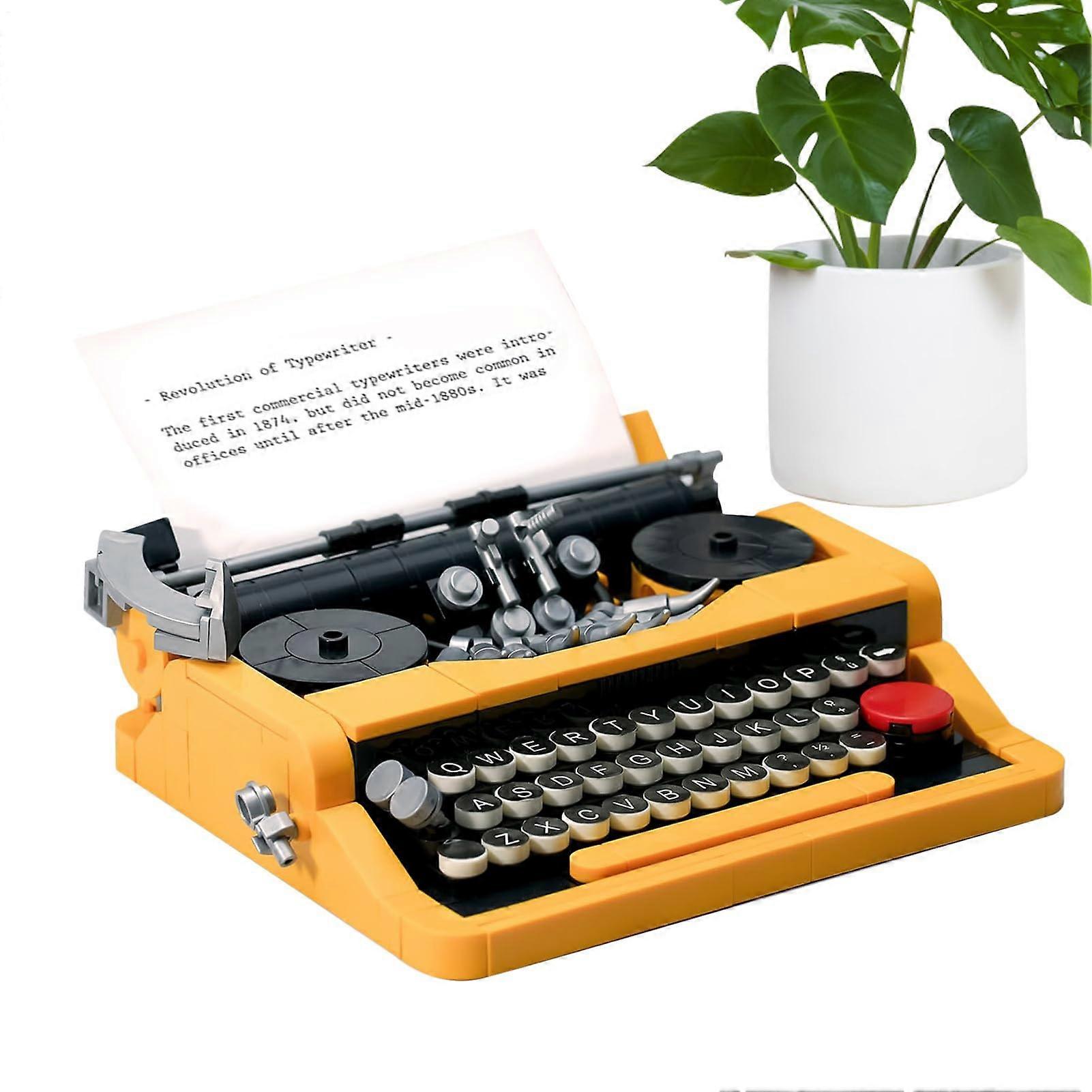 Retro Schreibmaschine Set - Mini Vintage Schreibmaschine Bausatz, 3D Bausteine Für Jugendliche Und Erwachsene, Klassisches Modell