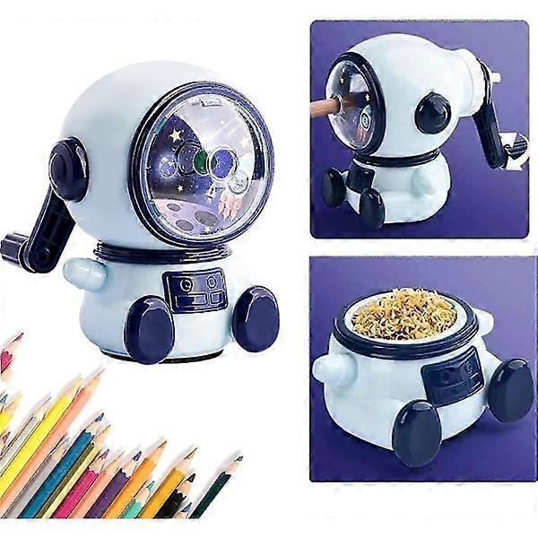 Manual Crank Pencil Sharpener with Container for Kids, Office, Classroom