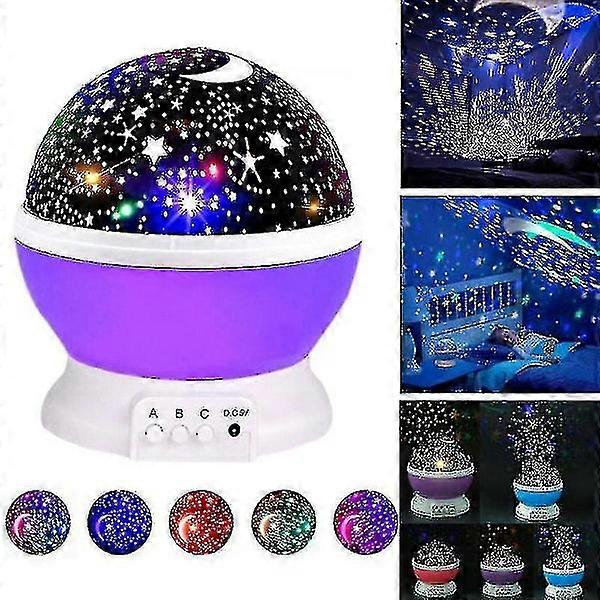3-color LED rotating projector star night light.